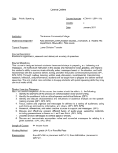 Gen Ed SP (COM) 111 Outline