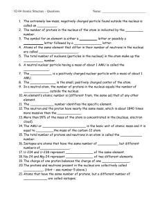 Atomic Structure Worksheet