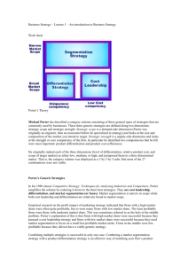 Business Strategy – Lecture 1 – An introduction to