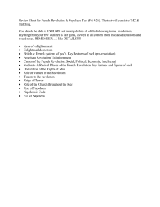 Review Sheet for French Revolution & Napoleon Test (Fri 9/26)