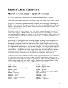Spanish's Arab Connection