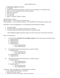 Speech Outline Format