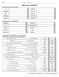 Name: Form: ____Date: Mots de LIAISON 1)TRANSLATE into