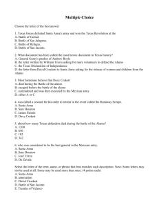 Multiple Choice Choose the letter of the best answer 1. Texas forces