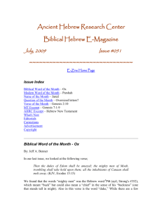 Biblical Hebrew E-Magazine - Ancient Hebrew Research Center