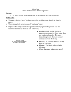 Water Purification Lab (CC) Notes