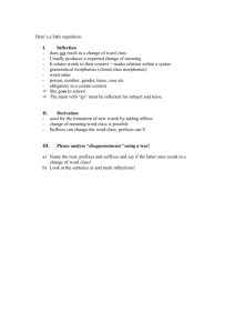 Info and a short exercise on Morphology provided
