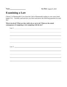 Code of Hammurabi worksheet