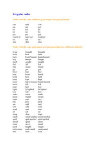 Irregular verbs