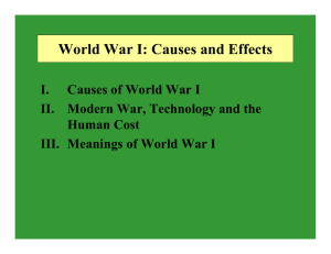 World War I: Causes and Effects