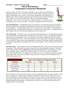 Temperature Conversion Worksheet