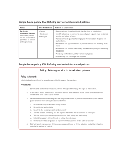 Sample house policy #3A: Refusing service to