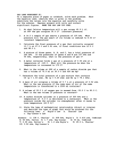 GAS LAWS WORKSHEET #1: On a separate