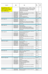 Course # ISBN Title New Price Used Price Books highlighted in