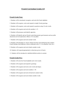 French Curriculum Grades 4-8 - City School District of Albany