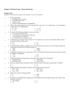 Chapter 5 Practice Exam - Work and Energy