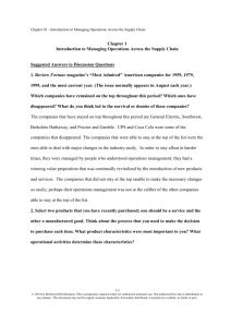 Chapter 1 Introduction to Managing Operations