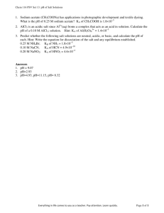 1. Sodium acetate (CH 3COONa) has applications in photographic