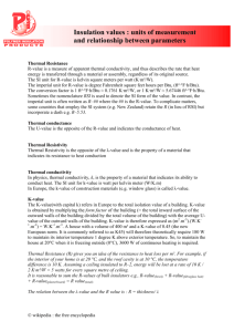 Insulation values : units of measurement and relationship between