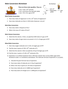 Mole Conversions Worksheet