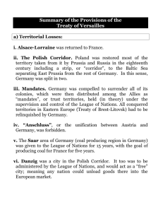 Provisions of Treaty of Versailles