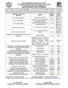 WALK-IN ADMISSION TO IGNOU PROGRAMMES Name of the