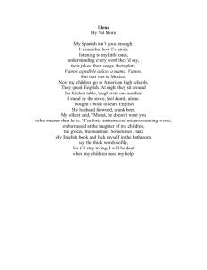 Elena By Pat Mora My Spanish isn't good enough. I remember how I