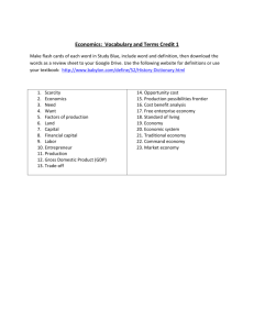 Economics: Vocabulary and Terms Credit 1