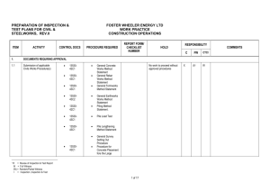 ITP for Civil & Building Works