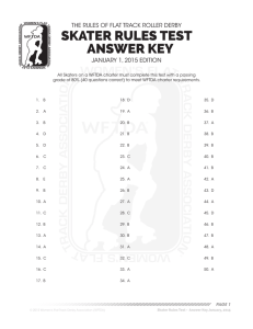 Skater Rules Test Answer Key - Women's Flat Track Derby Association