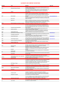 glossary and company definitions