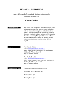 FINANCIAL REPORTING Course Outline