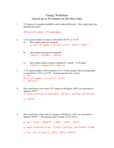 Answer Key for Worksheet