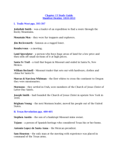Chapter 13 Study Guide – Manifest Destiny 1810-1853