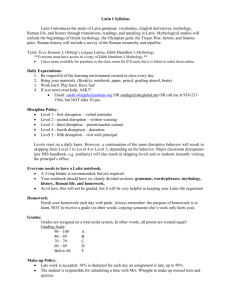 Latin I Syllabus - Jenks Public Schools
