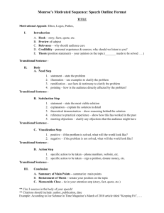 Monroe's Motivated Sequence: Outline Format