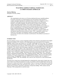 teaching german modal particles: a corpus