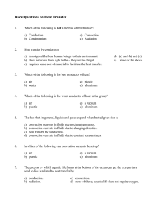 Back Questions on Conduction, Convection, and Radiation