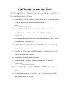 Cold War/Vietnam War Study Guide
