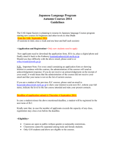 Japanese Language Program Autumn Courses 2014 Guidelines
