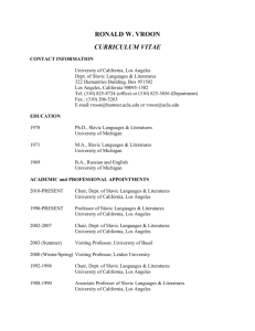 CV - Slavic Languages & Cultures Department