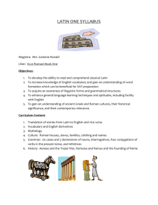 Latin I Syllabus
