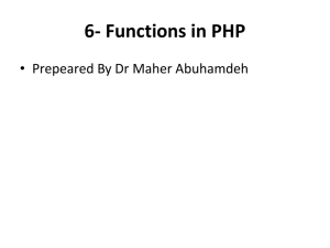 Functions in PHP