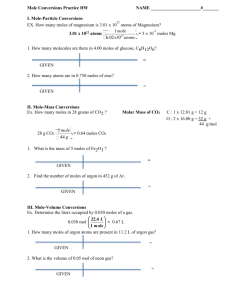 Mixed Mole Conversions Worksheet