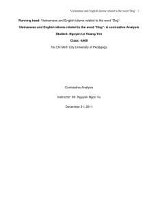 Vietnamese and English idioms related to the word