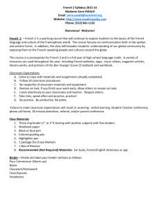 This course is a prerequisite for French 3 and is a full year of high