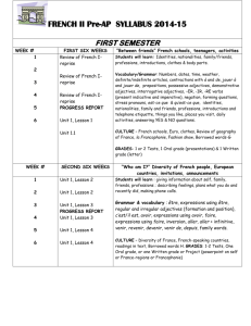 2014-15 French 2 Pre-AP syllabus