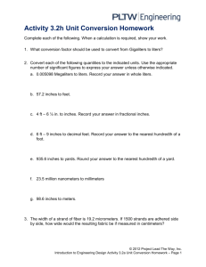 Activity 3.2a Unit Conversion Homework