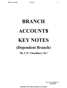 BRANCH ACCOUNTs KEY NOTES