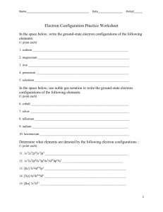 Electron Configuration Practice Worksheet